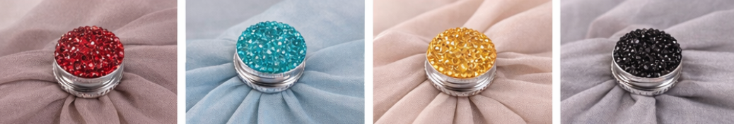 Broche Magnétique Hijab Strass Coloré – Aimant Foulard Sans Trou