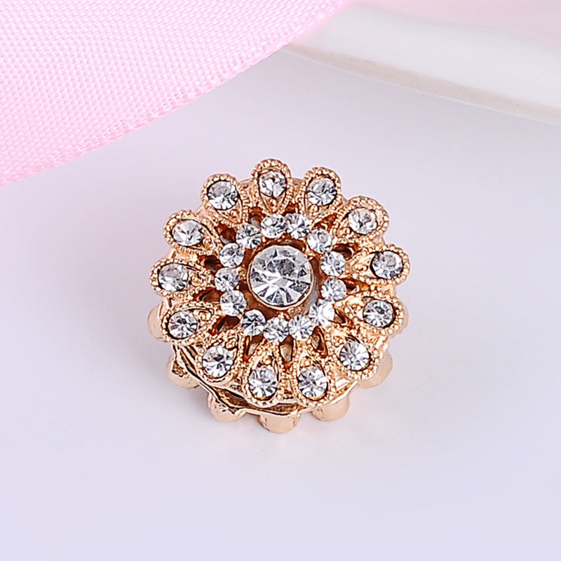 Broche Magnétique Fleur Strass – Aimant Hijab Sans Trou