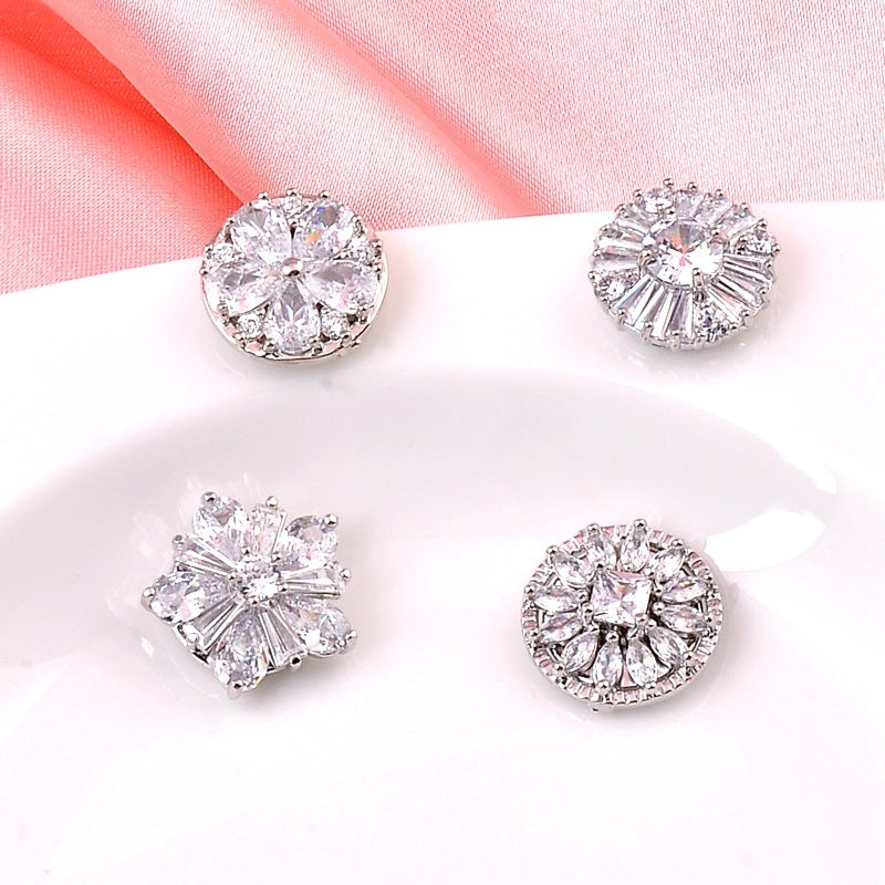 Broche Magnétique Fleur Cristal – Aimant Hijab Bijou