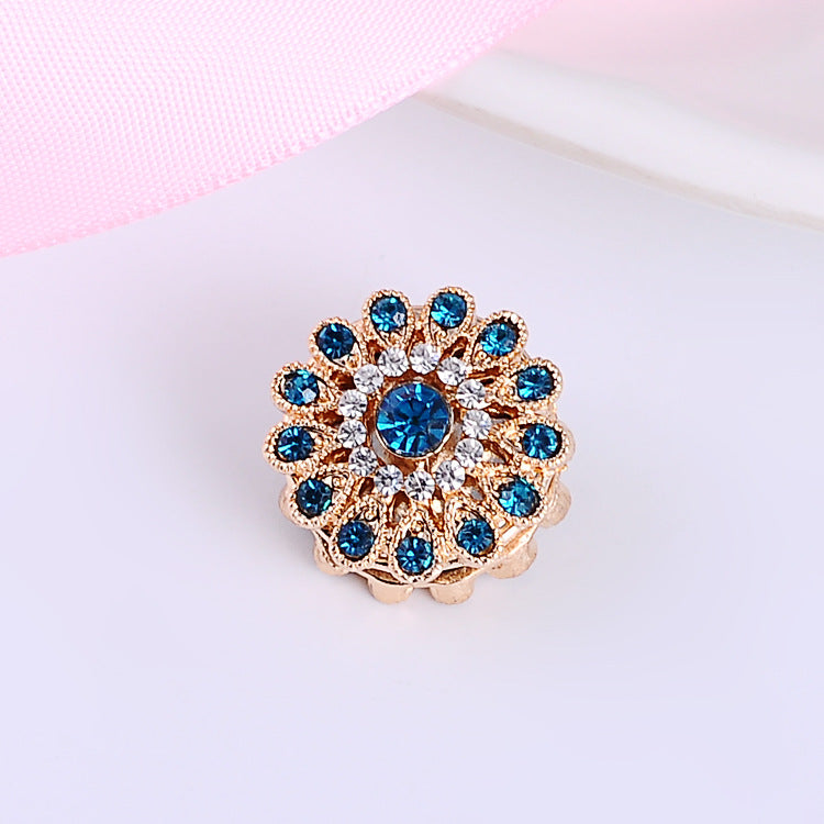 Broche Magnétique Fleur Strass – Aimant Hijab Sans Trou