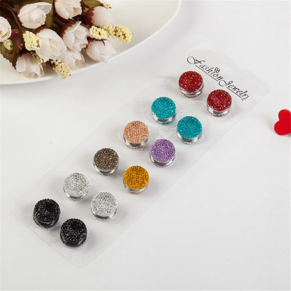 Broche Magnétique Hijab Strass Coloré – Aimant Foulard Sans Trou