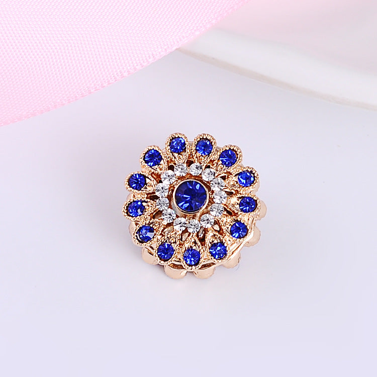 Broche Magnétique Fleur Strass – Aimant Hijab Sans Trou