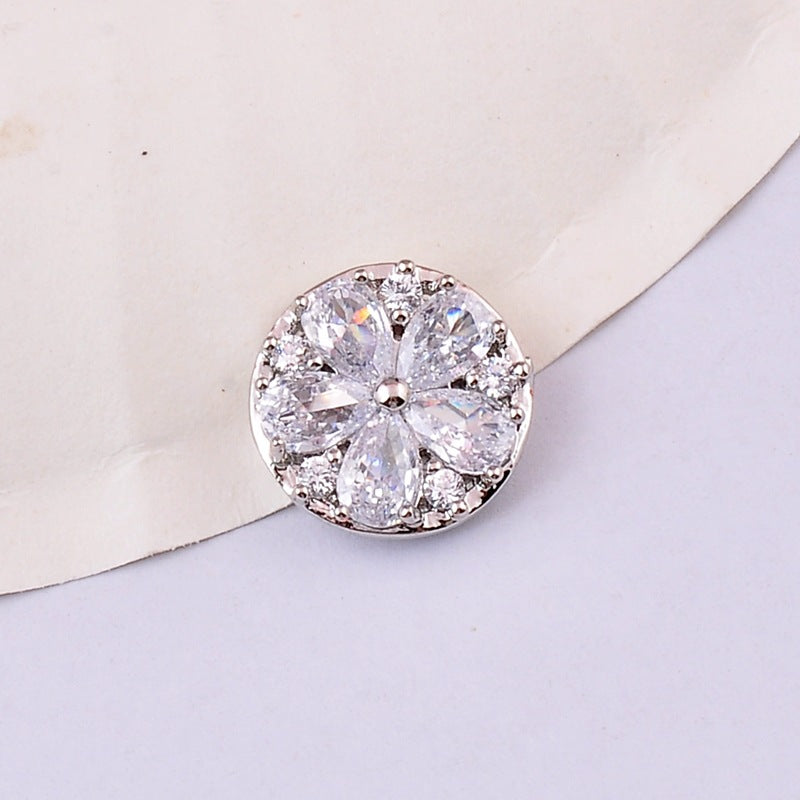 Broche Magnétique Fleur Cristal – Aimant Hijab Bijou