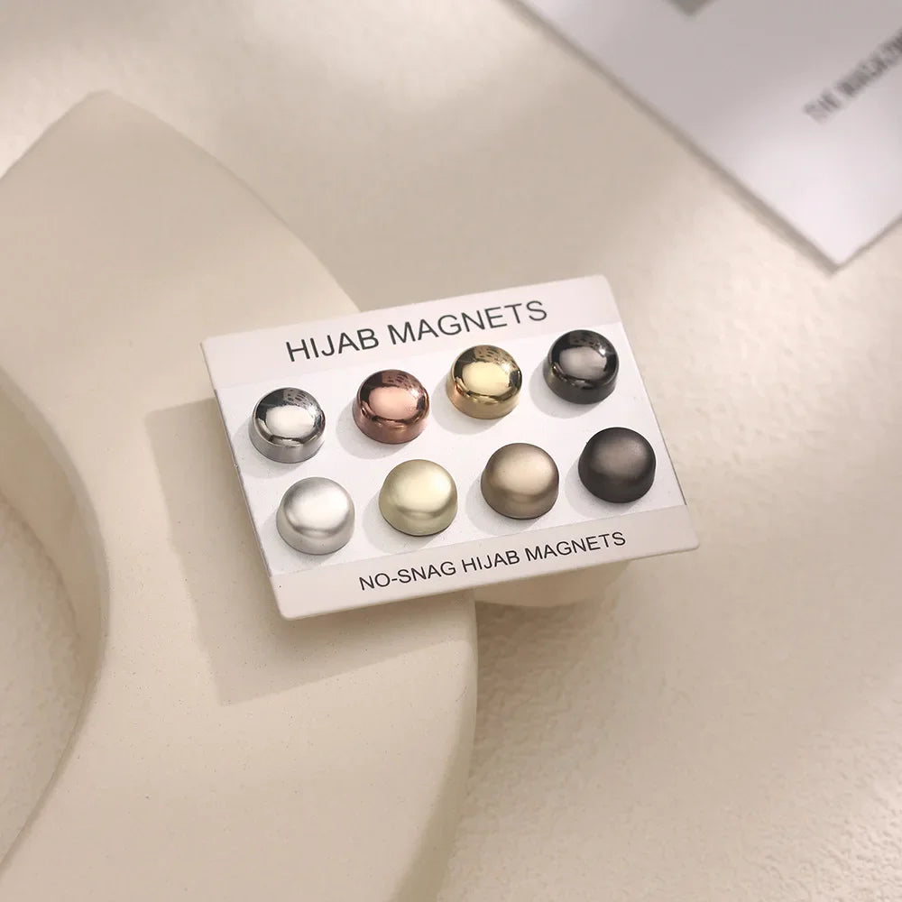 Aimant Hijab Magnétique – Pack de 8 | Fixation Sans Épingle