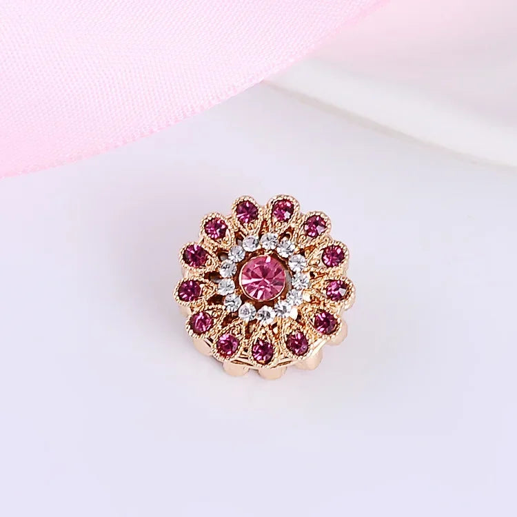 Broche Magnétique Fleur Strass – Aimant Hijab Sans Trou