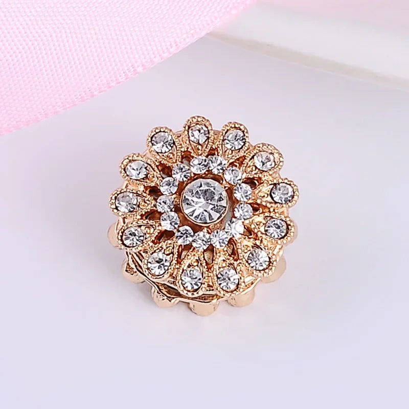 Broche Magnétique Fleur Strass – Aimant Hijab Sans Trou