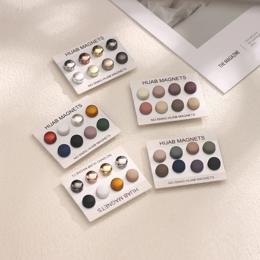 Aimant Hijab Magnétique – Pack de 8 | Fixation Sans Épingle