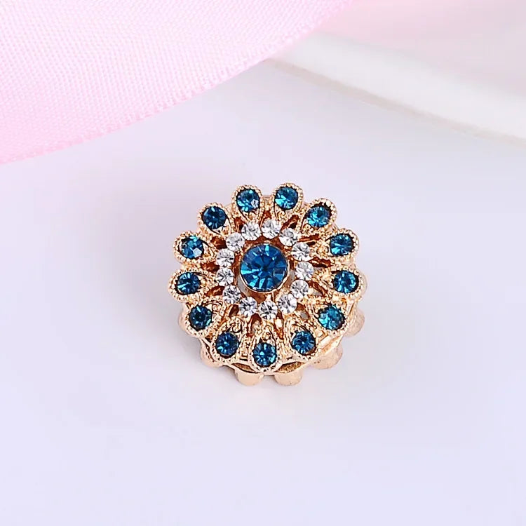 Broche Magnétique Fleur Strass – Aimant Hijab Sans Trou