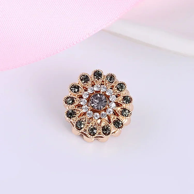 Broche Magnétique Fleur Strass – Aimant Hijab Sans Trou