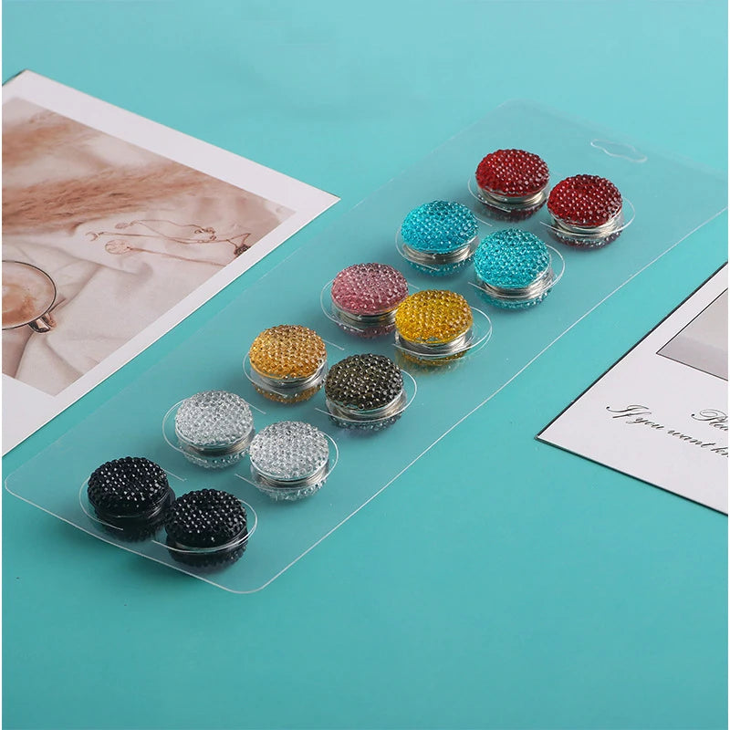 Broche Magnétique Hijab Strass Coloré – Aimant Foulard Sans Trou