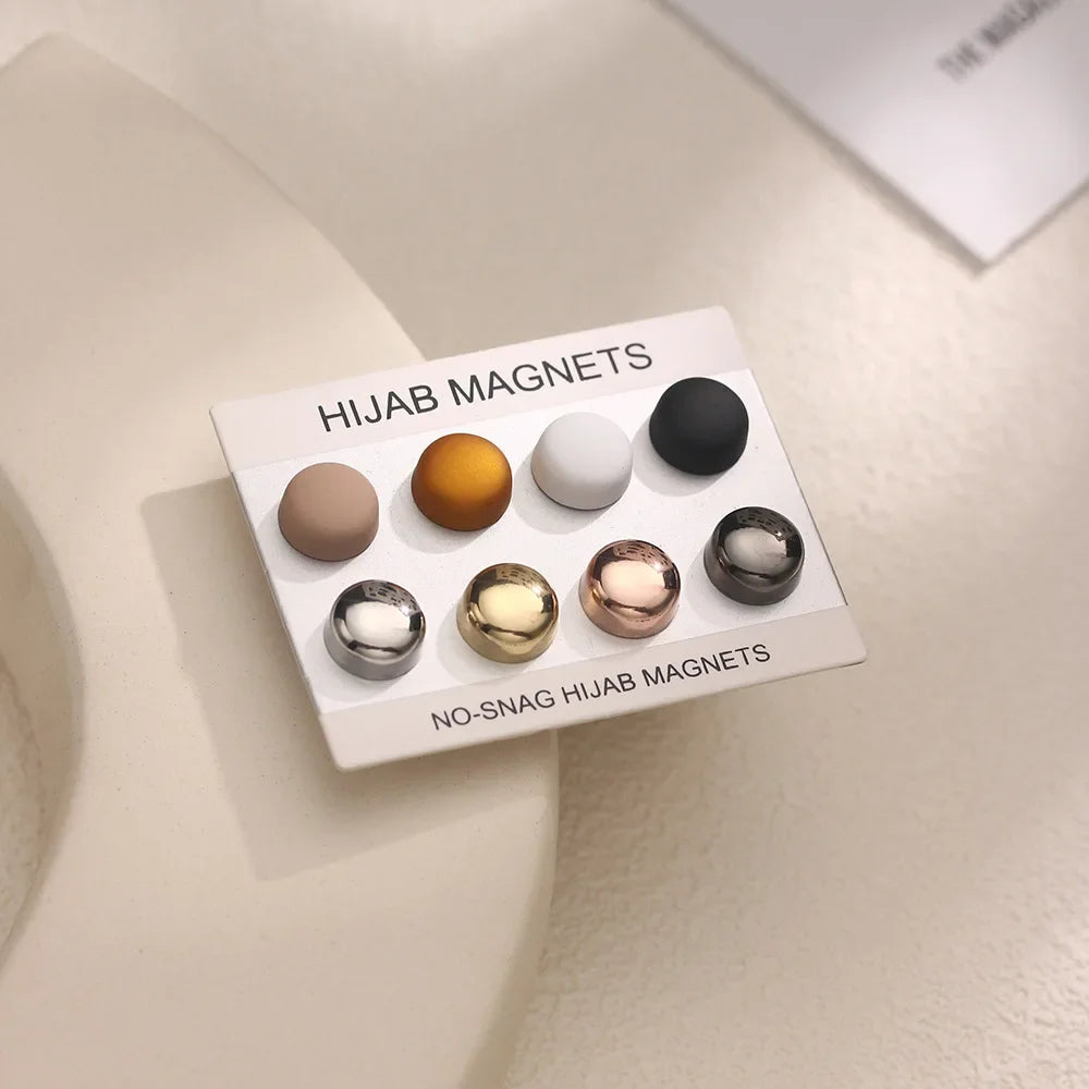 Aimant Hijab Magnétique – Pack de 8 | Fixation Sans Épingle