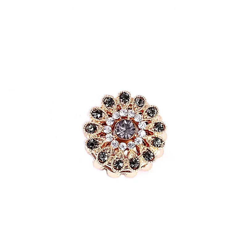 Broche Magnétique Fleur Strass – Aimant Hijab Sans Trou
