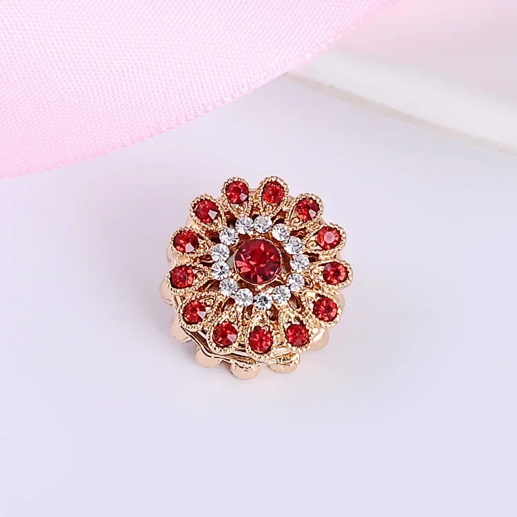 Broche Magnétique Fleur Strass – Aimant Hijab Sans Trou