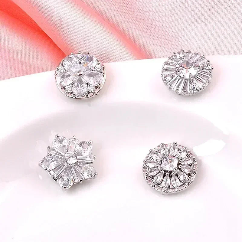 Broche Magnétique Fleur Cristal – Aimant Hijab Bijou