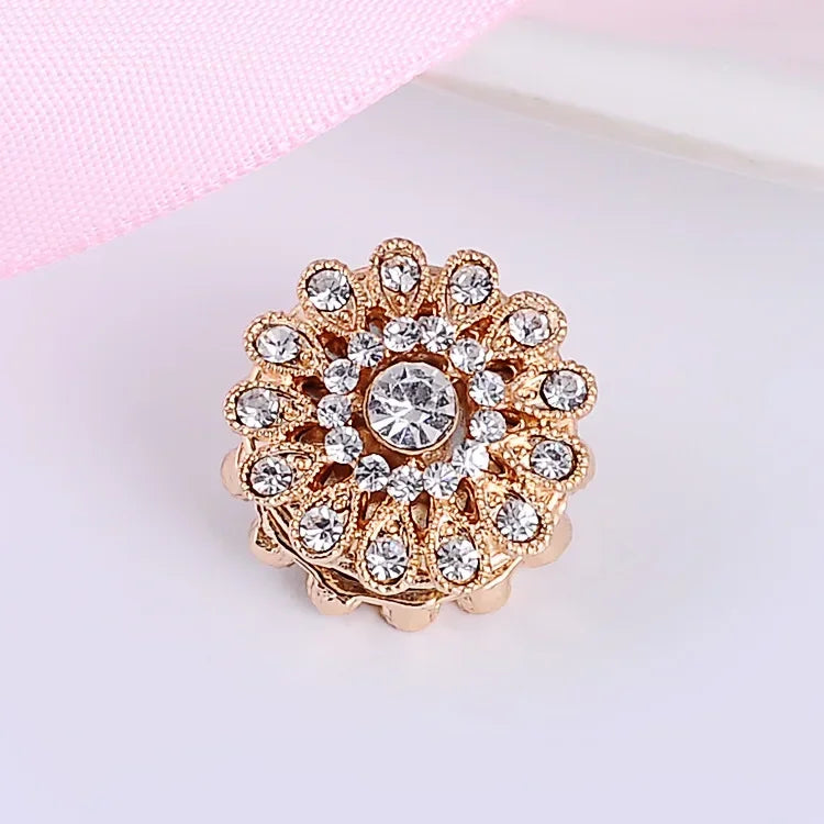 Broche Magnétique Fleur Strass – Aimant Hijab Sans Trou
