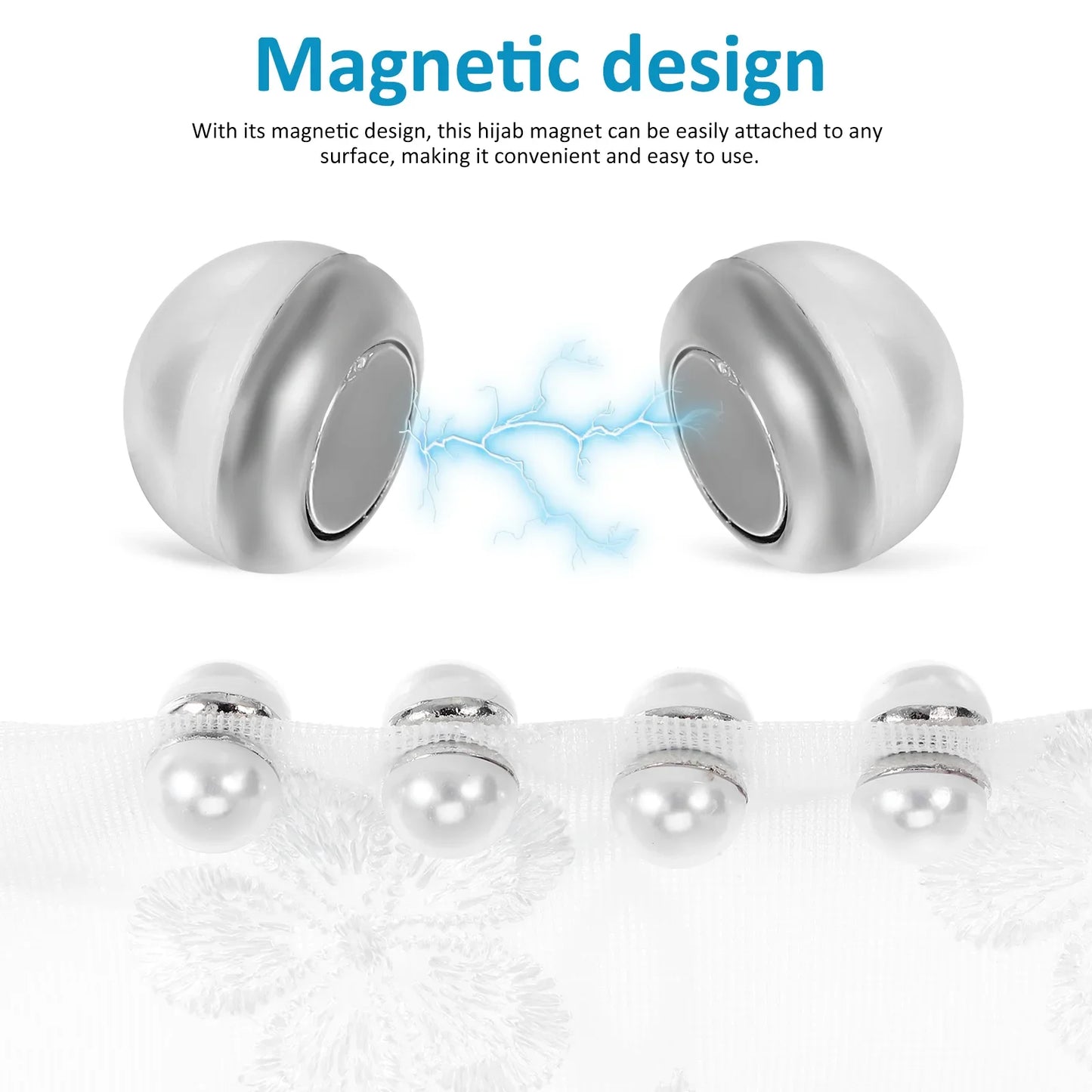 Magnet Hijab Perle – Broche Magnétique Mariage & Cérémonie