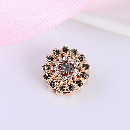 Broche Magnétique Fleur Strass – Aimant Hijab Sans Trou