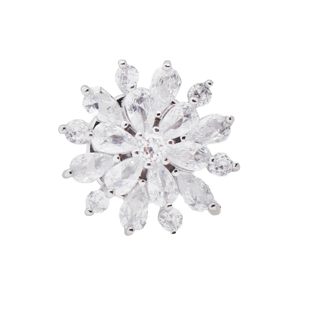 Broche Magnétique Fleur Cristal – Aimant Hijab Bijou
