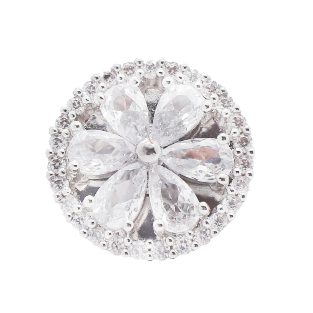 Broche Magnétique Fleur Cristal – Aimant Hijab Bijou